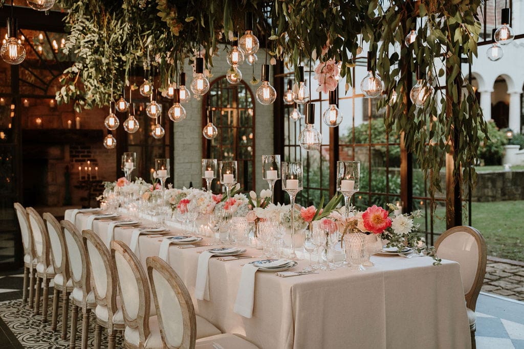 Ceiling floral decor Wedding Concepts Perfect Hideaways Hewitt Wright Photography 3 Le Jardin
