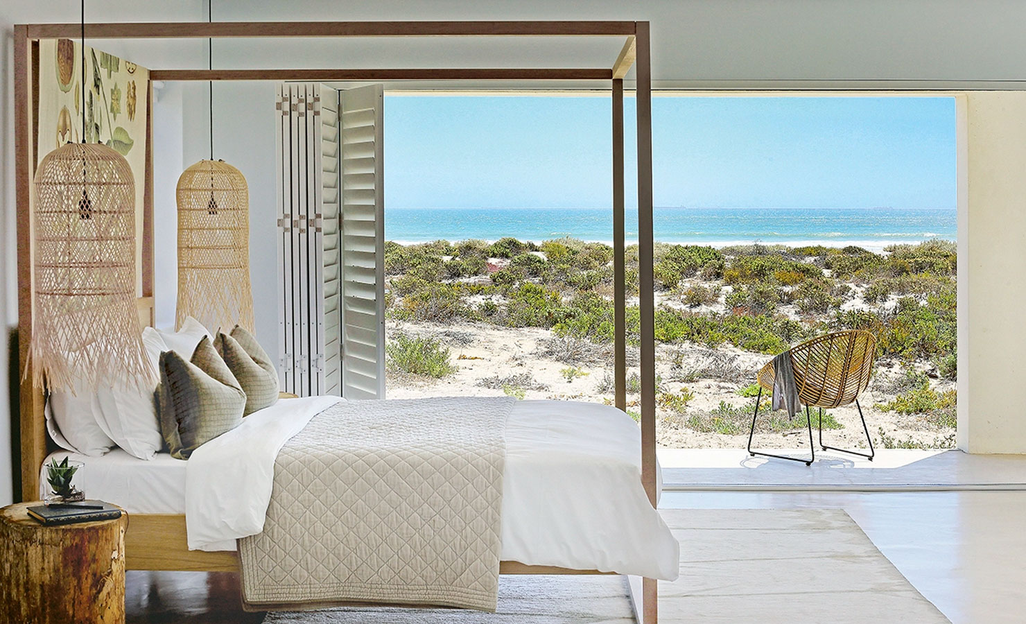 An idyllic dune side bedroom view at Dwarskersbos, on South Africa’s West Coast