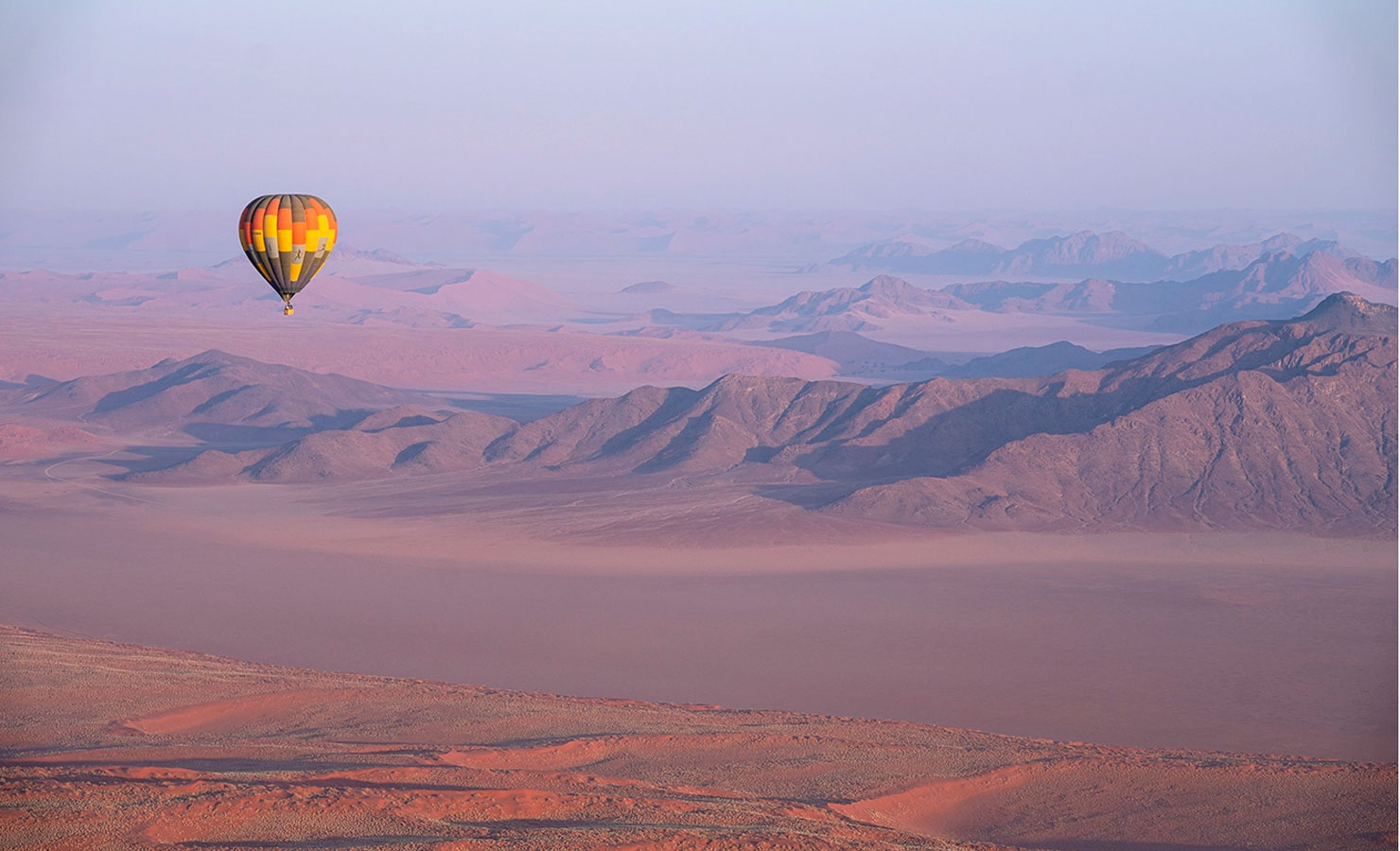 Hot-air ballooning at Kwessi Dunes, Namibia