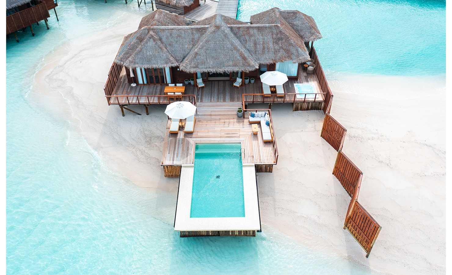 Perfect Hideaways, Conrad Maldives, Luxury accommodation house on beach with swimming pool