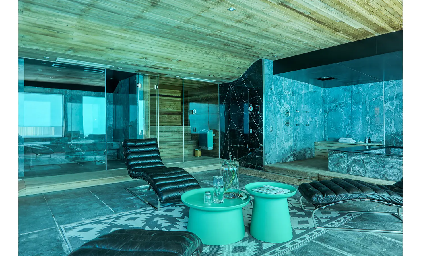 Perfect Hideaways: Wellness suite with glass‑fronted sauna and steam, rain showers and a stone‑clad hot tub, Spa House, Hout Bay