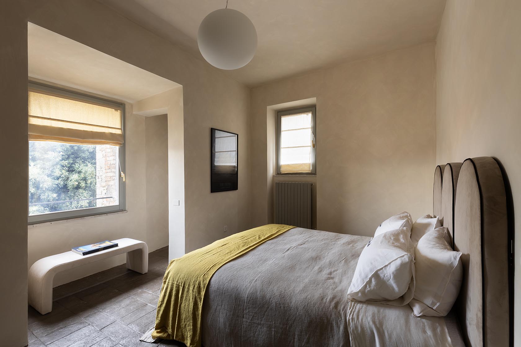 Perfect Hideaways cosy double bedroom with soft natural light and minimalist décor, Umbria Cottage, Collazzone