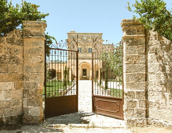 The grand entrance to Villa Tafuri, near Nardò
